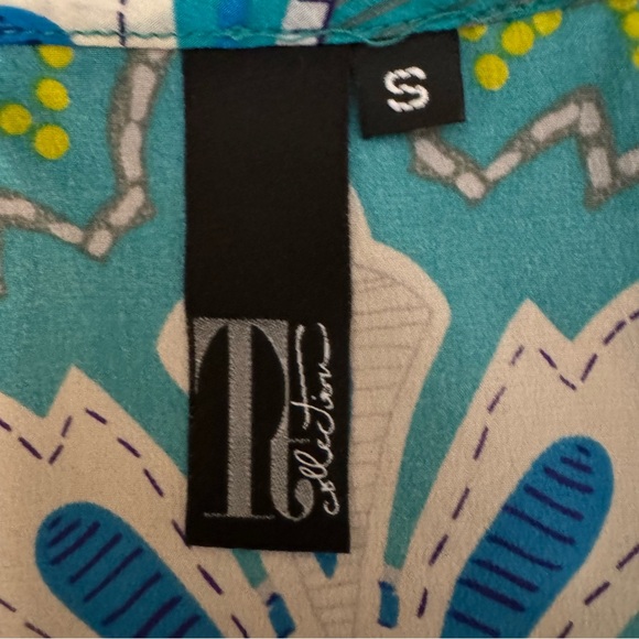 100% Silk Kaleidoscope Print Racerback Top by Tt Collection - Picture 6 of 10